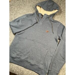 Billabong Henley Medium Hudson Sherpa Blue Fleece  Pouch‎ Pocket Surf Drawstring